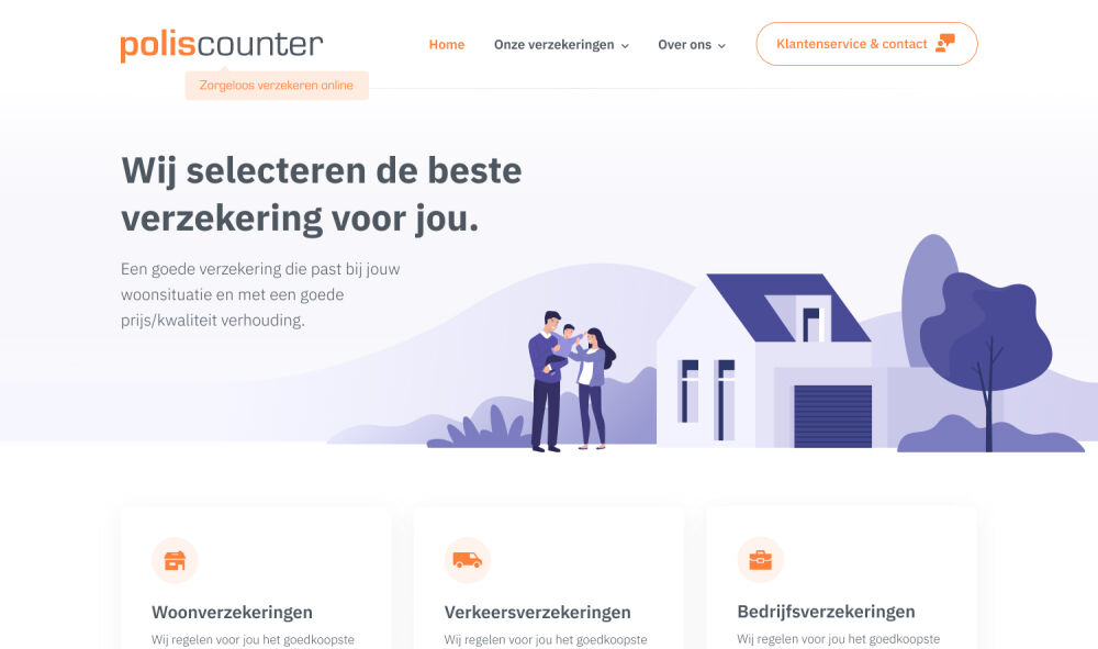 screenshot van de website van poliscounter