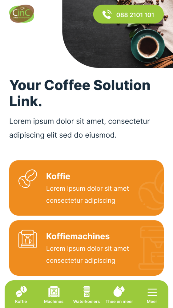 screenshot van een duimvriendelijk ontwerp